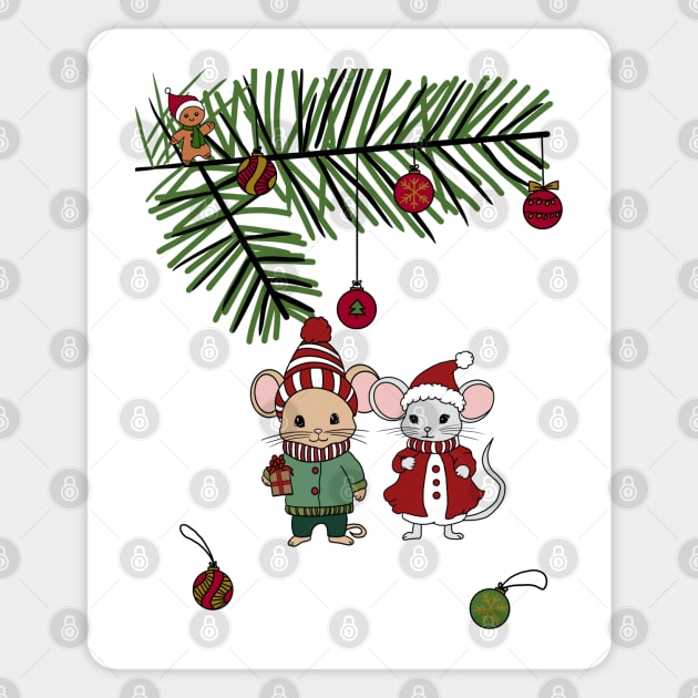 Mouse Christmas Magnet by Carries Design 